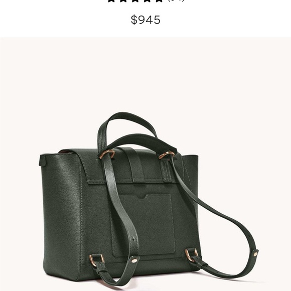 NWT Senreve Maestra Pebbled Green Multi Way Leather Bag With Gold Accents - Picture 5 of 16